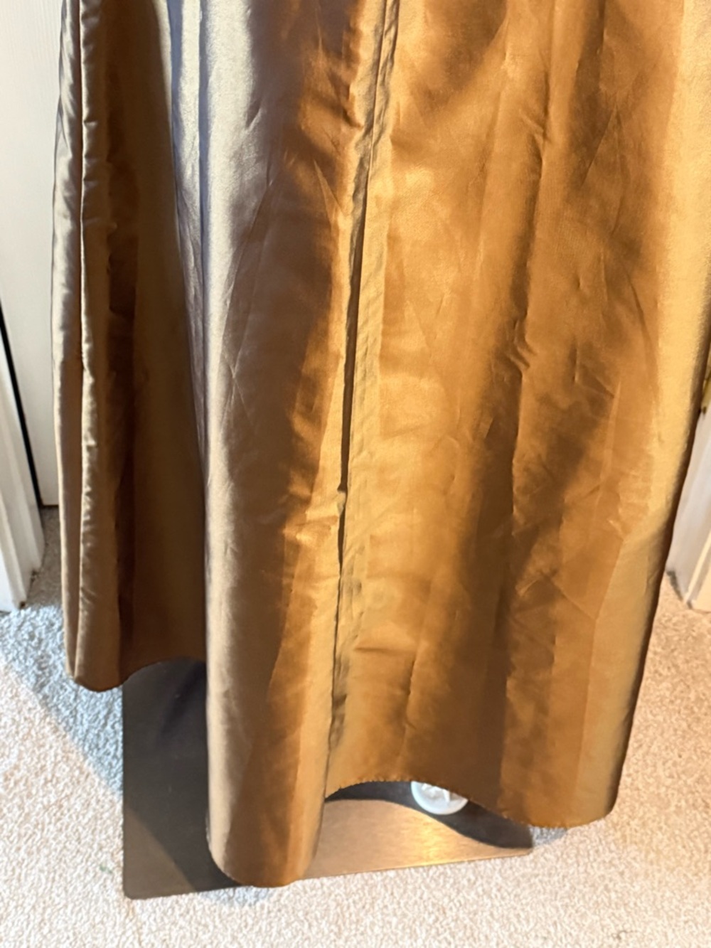 Y2K Ronni Nicole by Ouida Iridescent Bronze Satin Maxi Skirt M Trending Fall - Picture 9 of 11